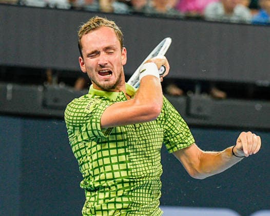Brisbane International Day Six Queensland Tennis Centre Tennyson Brisbane Queensland 09 January 2026 Brisbane Tennyson Queensland Australia Copyright: xMichaelxGlassx Bris Int - Daniil MEDVEDEV v Kamil MAJCHRZAK-41