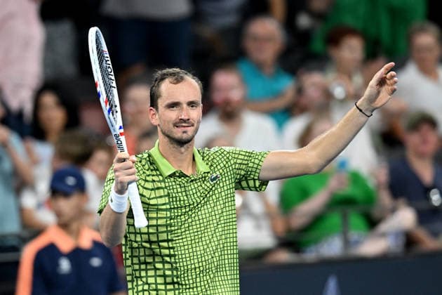TENNIS BRISBANE INTERNATIONAL, Daniil Medvedev of Russia celebrates winning against Kamil Majchrzak of Poland i during the quarter-finals of the Brisbane International tennis tournament at Pat Rafter Arena in Brisbane, Friday, January 9, 2026. ( NO ARCHIVING, EDITORIAL USE ONLY BRISBANE QUEENSLAND AUSTRALIA  Copyright: xDARRENxENGLANDx 20260110196733014102