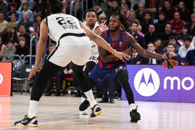 January 9, 2026, Barcelona, Barcelona, Spain: Myles Cale of FC Barcelona, Barca in action during the EuroLeague Regular Season Round 21 match played between FC Barcelona and Partizan Mozzart Bet Belgrade at Palau Blaugrana on January 09, 2026 in Barcelona, Spain. Barcelona Spain - ZUMAa181 20260109_zaa_a181_035 Copyright: xJavierxBorregox