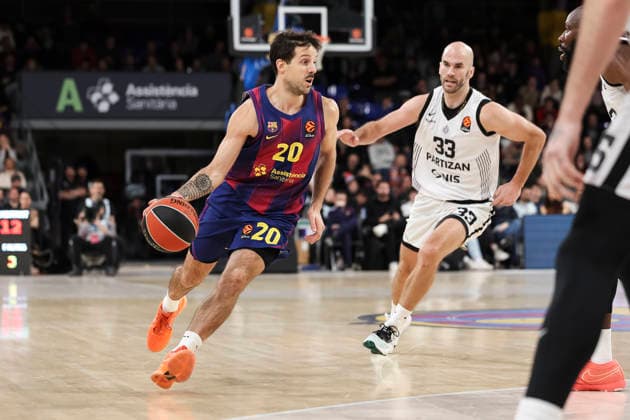 January 9, 2026, Barcelona, Barcelona, Spain: Nico Laprovittola of FC Barcelona, Barca in action during the EuroLeague Regular Season Round 21 match played between FC Barcelona and Partizan Mozzart Bet Belgrade at Palau Blaugrana on January 09, 2026 in Barcelona, Spain. Barcelona Spain - ZUMAa181 20260109_zaa_a181_051 Copyright: xJavierxBorregox