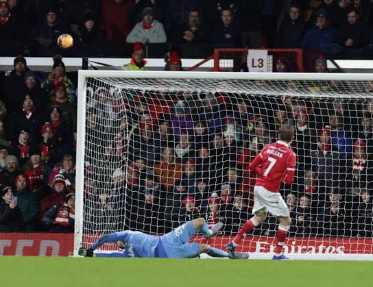 9th January 2026; Racecourse Ground, Wrexham, Wales; FA Cup Football, Wrexham versus Nottingham Forest; James McClean of Wrexham AFC misses their second penalty for 4-4  RogerxEvans Content restricted for UK based newspaper