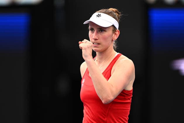 TENNIS UNITED CUP SYDNEY, Elise Mertens of Belgium reacts during the semi final against Belinda Bencic of Switzerland in the 2026 United Cup at Ken Rosewall Arena in Sydney, Saturday, January 10, 2026. ( NO ARCHIVING, EDITORIAL USE ONLY SYDNEY NEW SOUTH WALES AUSTRALIA  Copyright: xDANxHIMBRECHTSx 20260110181819030510