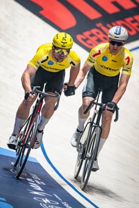 WINKLER Oskar, FYNBO Anders Sixdays Bremen 2026 Team 7 BO CONCEPT WINKLER Oskar DEN Black FYNBO Anders DEN Red Portrait Portrait Event Event Sixdays Bremen 2026 Category Category Cycling Track Cycling Sixdays Elite Men Location Location Europe Germany Bremen ÖVB Arena Discipline Madison Distance 45 min Date Date 09 01 2026 Friday Day 1