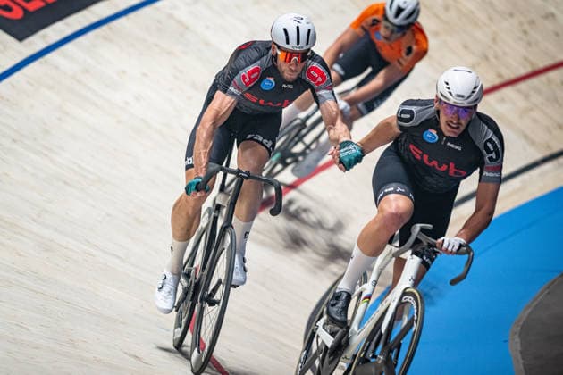 AUGENSTEIN Moritz, KLUGE Roger Sixdays Bremen 2026 Team 9 SWB AUGENSTEIN Moritz GER Black KLUGE Roger GER Red Landscape horizontal Landscape Event Event Sixdays Bremen 2026 Category Category Cycling Track Cycling Sixdays Elite Men Location Location Europe Germany Bremen ÖVB Arena Discipline Madison Distance 45 min Date Date 09 01 2026 Friday Day 1