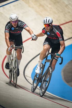 AUGENSTEIN Moritz, KLUGE Roger Sixdays Bremen 2026 Team 9 SWB AUGENSTEIN Moritz GER Black KLUGE Roger GER Red Portrait Portrait Event Event Sixdays Bremen 2026 Category Category Cycling Track Cycling Sixdays Elite Men Location Location Europe Germany Bremen ÖVB Arena Discipline Madison Distance 45 min Date Date 09 01 2026 Friday Day 1