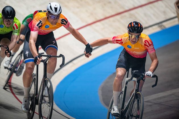 ABMA Elmar, PETERS Marvin Sixdays Bremen 2026 Team 12 ANTENNE SCHLAGER ABMA Elmar NED Black PETERS Marvin NED Red Landscape horizontal Landscape Event Event Sixdays Bremen 2026 Category Category Cycling Track Cycling Sixdays Elite Men Location Location Europe Germany Bremen ÖVB Arena Discipline Madison Distance 45 min Date Date 09 01 2026 Friday Day 1