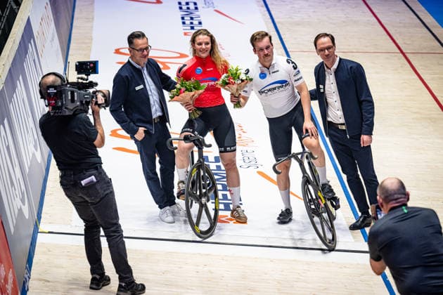 PRÖPSTER Alessa Catriona, BOCK Benjamin Sixdays Bremen 2026 Team 1 BOBRINK PRÖPSTER Alessa Catriona GER Team 3 BOBRINK BOCK Benjamin GER Award Ceremony Medal Ceremony Podium Landscape horizontal Landscape Event Event Sixdays Bremen 2026 Category Category Category Cycling Track Cycling Sixdays Elite Men and Women Location Location Europe Germany Bremen ÖVB Arena Discipline Sprint Distance 166 m Date Date 09 01 2026 Friday Day 1