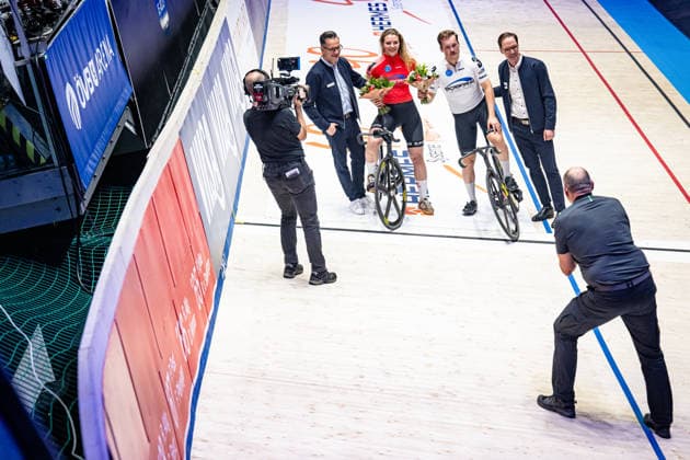 PRÖPSTER Alessa Catriona, BOCK Benjamin Sixdays Bremen 2026 Team 1 BOBRINK PRÖPSTER Alessa Catriona GER Team 3 BOBRINK BOCK Benjamin GER Award Ceremony Medal Ceremony Podium Landscape horizontal Landscape Event Event Sixdays Bremen 2026 Category Category Category Cycling Track Cycling Sixdays Elite Men and Women Location Location Europe Germany Bremen ÖVB Arena Discipline Sprint Distance 166 m Date Date 09 01 2026 Friday Day 1