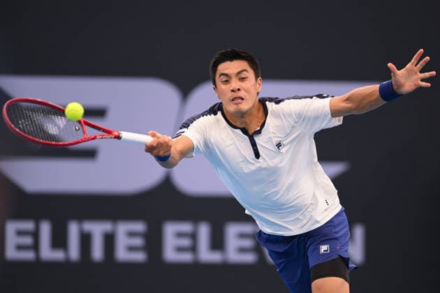 TENNIS BRISBANE INTERNATIONAL, Brandon Nakashima of USA in action against Aleksandar Kovacevic of USA during the semi-finals of the Brisbane International tennis tournament at Pat Rafter Arena in Brisbane, Saturday, January 10, 2026. ( NO ARCHIVING, EDITORIAL USE ONLY BRISBANE QUEENSLAND AUSTRALIA  Copyright: xZAINxMOHAMMEDx 20260110182617728470