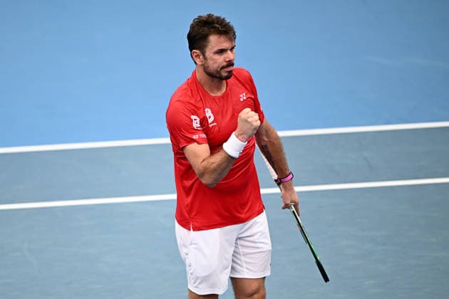 TENNIS UNITED CUP SYDNEY, Stan Wawrinka of Switzerland reacts after winning the second set against Zizou Bergs of Belgium during the semi final between Switzerland and Belgium in the 2026 United Cup at Ken Rosewall Arena in Sydney, Saturday, January 10, 2026. ( NO ARCHIVING, EDITORIAL USE ONLY SYDNEY NEW SOUTH WALES AUSTRALIA  Copyright: xDANxHIMBRECHTSx 20260110194873281349