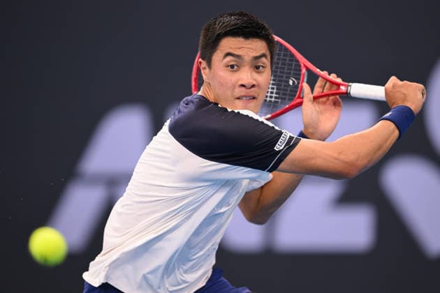TENNIS BRISBANE INTERNATIONAL, Brandon Nakashima of USA in action against Aleksandar Kovacevic of USA during the semi-finals of the Brisbane International tennis tournament at Pat Rafter Arena in Brisbane, Saturday, January 10, 2026. ( NO ARCHIVING, EDITORIAL USE ONLY BRISBANE QUEENSLAND AUSTRALIA  Copyright: xZAINxMOHAMMEDx 20260110117760840120