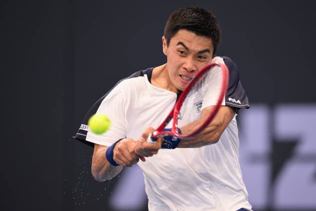 TENNIS BRISBANE INTERNATIONAL, Brandon Nakashima of USA in action against Aleksandar Kovacevic of USA during the semi-finals of the Brisbane International tennis tournament at Pat Rafter Arena in Brisbane, Saturday, January 10, 2026. ( NO ARCHIVING, EDITORIAL USE ONLY BRISBANE QUEENSLAND AUSTRALIA  Copyright: xZAINxMOHAMMEDx 20260110172146008907