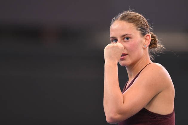 TENNIS BRISBANE INTERNATIONAL, Marta Kostyuk of Ukraine reacts against Jessica Pegula of USA during the semi-finals of the Brisbane International tennis tournament at Pat Rafter Arena in Brisbane, Saturday, January 10, 2026. ( NO ARCHIVING, EDITORIAL USE ONLY BRISBANE QUEENSLAND AUSTRALIA  Copyright: xZAINxMOHAMMEDx 20260110115224676089