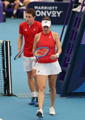 January 10, 2026, Sydney, New South Wales, Australia: BELINDA BENCIC and JAKUB PAUL of Switzerland during the mikst match against Belgium in the semifinals United Cup at Ken Rosewall Arena, Sydney, Australia. Sydney Australia - ZUMAc278 20260110_zsp_c278_019 Copyright: xMarcinxCholewinskix