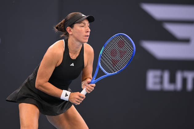 TENNIS BRISBANE INTERNATIONAL, Jessica Pegula of USA in action against Marta Kostyuk of Ukraine during the semi-finals of the Brisbane International tennis tournament at Pat Rafter Arena in Brisbane, Saturday, January 10, 2026. ( NO ARCHIVING, EDITORIAL USE ONLY BRISBANE QUEENSLAND AUSTRALIA  Copyright: xZAINxMOHAMMEDx 20260110157786850829