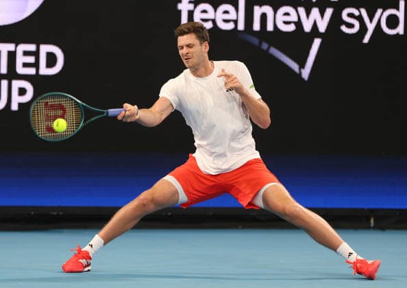 January 10, 2026, Sydney, New South Wales, Australia: HUBERT HURKACZ of Poland during the match against.T. Fritz of USA in the semifinals United Cup at Ken Rosewall Arena, Sydney, Australia. Sydney Australia - ZUMAc278 20260110_zsp_c278_040 Copyright: xMarcinxCholewinskix