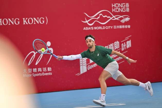 Hong Kong Tennis Open(ATP250) - Day 7 Lorenzo Musetti, an Italian tennis player, during a match at the Hong Kong Tennis Open(ATP250) on January 10, 2026 in Hong Kong. (Photo by Kobe Li Nexpher Images) Hong Kong