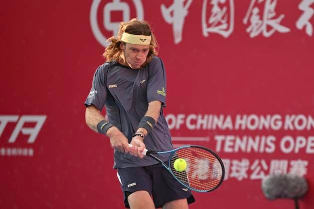 Hong Kong Tennis Open(ATP250) - Day 7 Andrey Rublev, a Russian tennis player, during a match at the Hong Kong Tennis Open(ATP250) on January 10, 2026 in Hong Kong. (Photo by Kobe Li Nexpher Images) Hong Kong