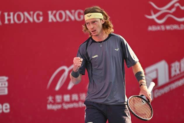 Hong Kong Tennis Open(ATP250) - Day 7 Andrey Rublev, a Russian tennis player, during a match at the Hong Kong Tennis Open(ATP250) on January 10, 2026 in Hong Kong. (Photo by Kobe Li Nexpher Images) Hong Kong