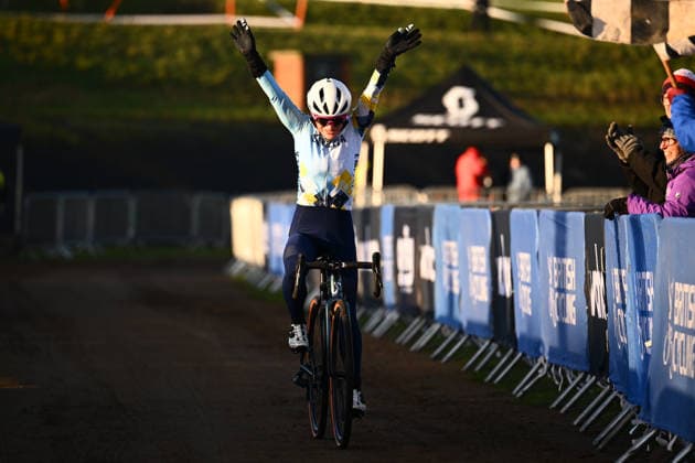 2026 Lloyds National Cyclo-cross Championships Picture by Olly Hassell SWpix.com - 10 01 2026 - Cycling - 2026 Lloyds National Cyclo-cross Championships - Masters 40-49 Female, Masters 50-59 Female, Masters 60-69 Female, Masters 70+ Female, Gypsies Green, South Shields, England - Kate Eedy (Team Empella) - Wins Copyright: x xSWpix.comx(t axPhotographyxHubxLtd)xOllyxHassell SWpix.comx SWP-3159-0015