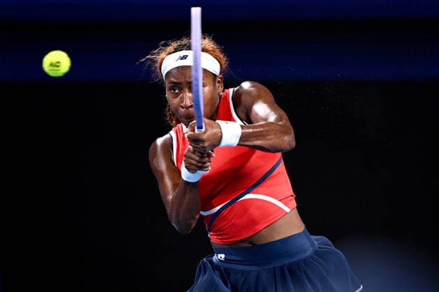 TENNIS UNITED CUP SYDNEY, Coco Gauff of the USA plays a return shot in her match against Iga Swiatek of Poland, during the semi final between the USA and Poland in the 2026 United Cup at Ken Rosewall Arena in Sydney, Saturday, January 10, 2026. ( NO ARCHIVING, EDITORIAL USE ONLY SYDNEY NEW SOUTH WALES AUSTRALIA  Copyright: xDANxHIMBRECHTSx 20260110175832019706