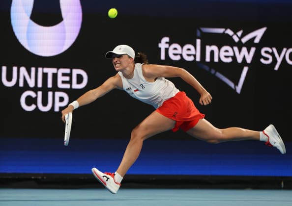 January 10, 2026, Sydney, New South Wales, Australia: IGA SWIATEK of Poland during the match against.C. Gauff of USA in the semifinals United Cup at Ken Rosewall Arena, Sydney, Australia. Sydney Australia - ZUMAc278 20260110_zsp_c278_054 Copyright: xMarcinxCholewinskix