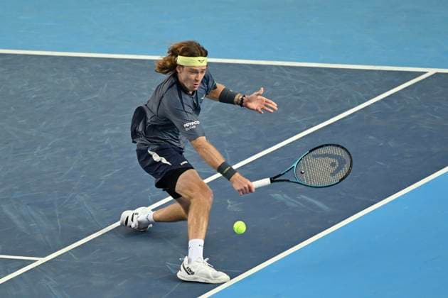 Hong Kong Tennis Open(ATP250) - Day 7 Andrey Rublev, a Russian tennis player, during a match at the Hong Kong Tennis Open(ATP250) on January 10, 2026 in Hong Kong. (Photo by Kobe Li Nexpher Images) Hong Kong