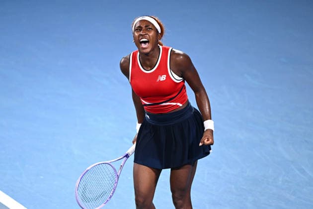 TENNIS UNITED CUP SYDNEY, Coco Gauff of the USA celebrates after winning her match against Iga Swiatek of Poland, during the semi final between the USA and Poland in the 2026 United Cup at Ken Rosewall Arena in Sydney, Saturday, January 10, 2026. ( NO ARCHIVING, EDITORIAL USE ONLY SYDNEY NEW SOUTH WALES AUSTRALIA  Copyright: xDANxHIMBRECHTSx 20260110130770353314