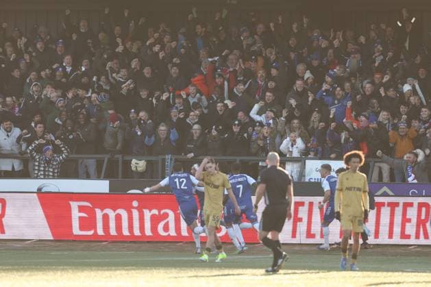 Paul Dawson of Macclesfield FC scores a goal and celebrates 1-0. Macclesfield v Crystal Palace, Emirates FA Cup, Third Round, Football, Leasing.com Stadium, Macclesfield, UK - 10 Jan 2026Macclesfield Moss Rose United Kingdom EDITORIAL USE ONLY No use with unauthorised audio, video, data, fixture lists, club league logos or live services. Online in-match use limited to 120 images, no video emulation. No use in betting, games or single club league player publications. Copyright: xRyanxBrowne Shutterstockx 16246200al