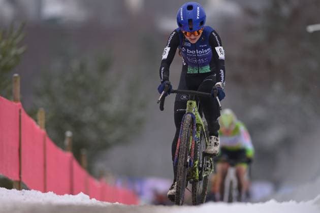 Belgian Alicia Franck pictured in action during the Women elite race at the Belgian Cyclocross Championships in Beringen on Saturday 10 January 2026. DAVIDxPINTENS  x154964551x