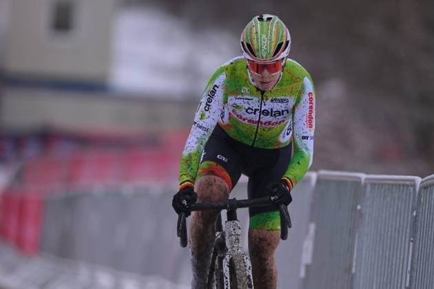 Belgian Marion Norbert Riberolle pictured in action during the Women elite race at the Belgian Cyclocross Championships in Beringen on Saturday 10 January 2026. DAVIDxPINTENS  x154967129x