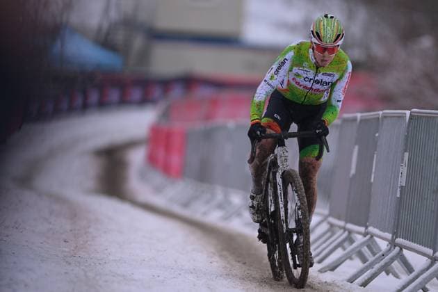 Belgian Marion Norbert Riberolle pictured in action during the Women elite race at the Belgian Cyclocross Championships in Beringen on Saturday 10 January 2026. DAVIDxPINTENS  x154967187x