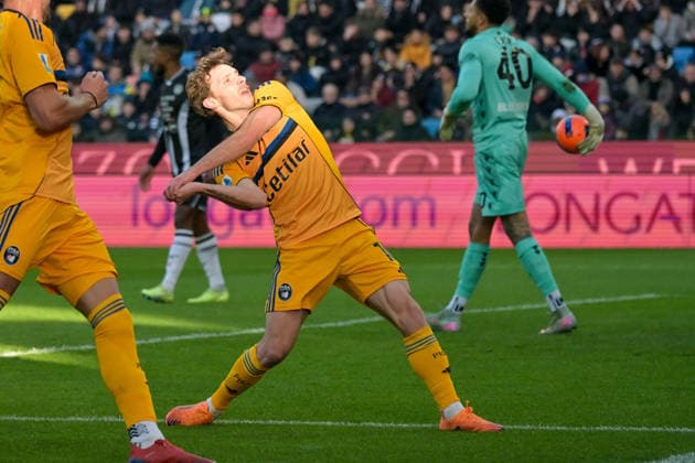 CALCIO - Serie A - Udinese Calcio vs Pisa SC Pisa s Matteo Tramoni celebrates after scoring a goal during Udinese Calcio vs Pisa SC, Italian soccer Serie A match in Udine, Italy, January 10 2026 Udine Italy  Copyright: xIPAxSport ABACAx