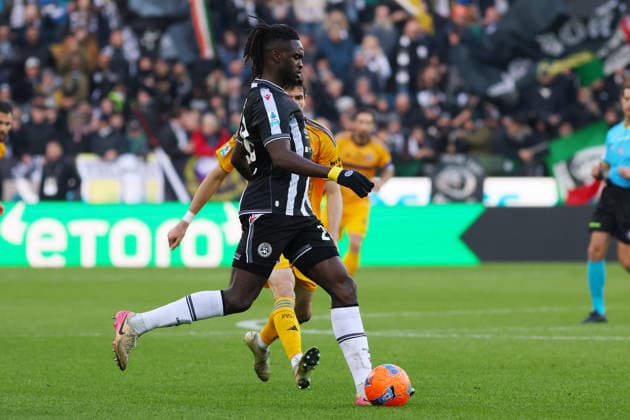 Udinese s Oumar Solet during the Serie A soccer match between Udinese and Pisa at the Bluenergy Stadium in Udine, north east Italy - Saturday, January 10,2026 - soccer  Copyright: xAndreaxBressanutti LaPressex