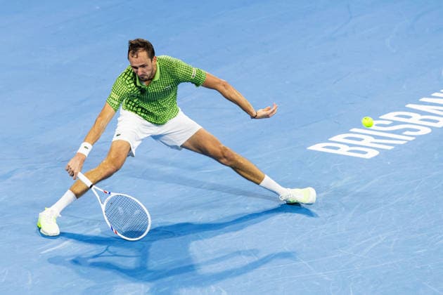 January 10, 2026, Brisbane, Qld, Australia: DANIIL MEDVEDEV of Russia plays a forehand during his MenÃ¢â‚¬â ¢s Singles semifinal match against ALEX MICHELSEN of the United States at the Brisbane International. Brisbane Australia - ZUMAt173 20260110_zsp_t173_049 Copyright: xStephanexThomasx