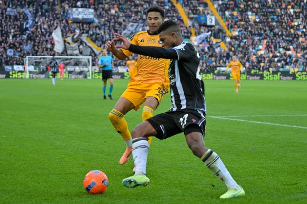 Udinese s Christian Kabasele portrait in action during Udinese Calcio vs Pisa SC, Italian soccer Serie A match in Udine, Italy, January 10 2026  Copyright: xAlessioxMarini IPAxSportx xipa-agency.netx xx IPA_69884021 IPA_Agency_IPA69884021