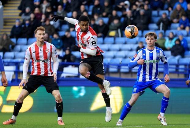 Reiss Nelson of Brentford attempts a shot on goal Sheffield Wednesday v Brentford, Emirates FA Cup, Third Round, Football, Hillsborough, Sheffield, UK - 10 Jan 2026Sheffield Hillsborough United Kingdom EDITORIAL USE ONLY No use with unauthorised audio, video, data, fixture lists, club league logos or live services. Online in-match use limited to 120 images, no video emulation. No use in betting, games or single club league player publications. Copyright: xGeorgexTewkesbury Shutterstockx 16246263bh