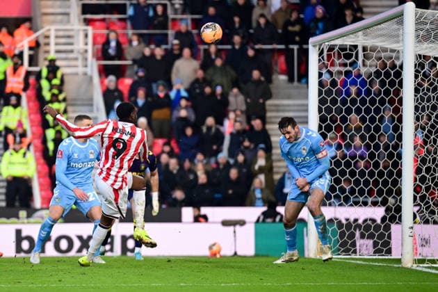 Stoke City v Coventry City, FA Cup, 3rd Round Stoke City forward (on loan from Manchester City) Divin Mubama (9) takes a shot at goal during the FA Cup match between Stoke City and Coventry City at the Bet365 Stadium, Stoke-on-Trent, UK on 10 January 2026. Stoke-on-Trent Bet365 Stadium Staffordshire UK Editorial use only DataCo restrictions apply See www.football-dataco.com , Copyright: xDennisxGoodwinx PSI-23558-0044