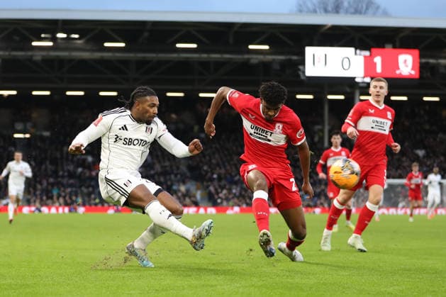 10th January 2026; Craven Cottage, Fulham, London, England; FA Cup Football, Fulham versus Middlesbrough; Adama Traore of Fulham crosses  KatiexChan