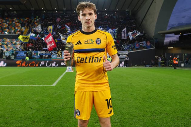 Pisa s Matteo Tramoni is the Panini player of the match after the Serie A soccer match between Udinese and Pisa at the Bluenergy Stadium in Udine, north east Italy - Saturday, January 10,2026 - soccer  Copyright: xAndreaxBressanutti LaPressex