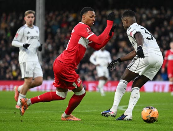 Fulham v Middlesbrough Emirates FA Cup Morgan Whittaker of Middlesbrough during the Emirates FA Cup Third Round match at Craven Cottage, London 10 01 2026 UK Newspapers OUT Copyright: xNigelxBramleyx FIL-22780-0034