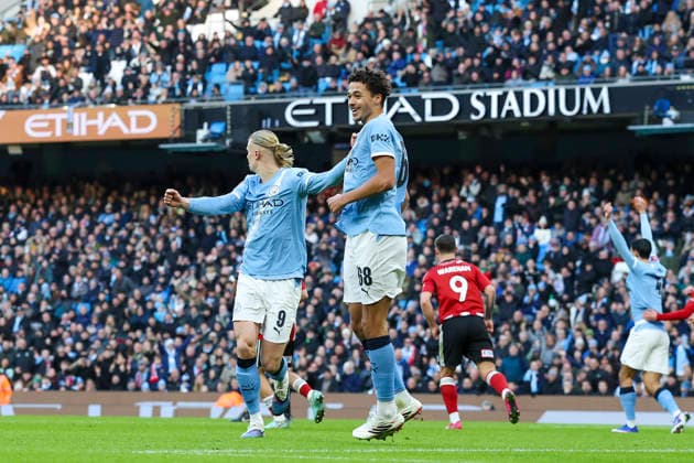Manchester City v Exeter City, Emirates FA Cup Manchester City defender Max Alleyne scores a GOAL 1-0 during the Manchester City v Exeter City Emirates FA Cup Third Round match at the Etihad Stadium, Manchester, England on 10 January 2026 Credit: Phil Duncan Every Second Media Editorial use only. All images are copyright Every Second Media Limited. No images may be reproduced without prior permission. All rights reserved. Premier League and Football League images are subject to licensing agreements with Football DataCo Limited. see https: www.football-dataco.com Copyright: xIMAGO EveryxSecondxMediax ESM-1745-0006 PhilxDuncanx xEveryxSecondxMediax