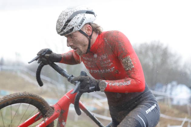 10 01 2026 German Cyclo-cross Championship Bensheim German Cyclo-cross Championship 2026 U23 Battle for third place here for Silas Kuschla Stevens Racing Team Bensheim Hessen Germany