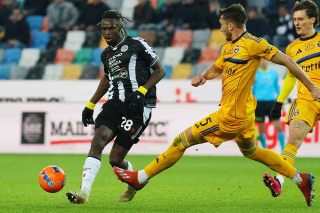 Udinese s Oumar Solet during the Serie A soccer match between Udinese and Pisa at the Bluenergy Stadium in Udine, north east Italy - Saturday, January 10,2026 - soccer  Copyright: xAndreaxBressanutti LaPressex