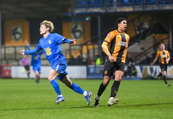 Kyogo Furuhashi of Birmingham City celebrates scoring the second goal Cambridge United v Birmingham City, Emirates FA Cup, Third Round, Football, Cledara Abbey Stadium, Cambridge, UK - 10 Jan 2026Cambridge Cledara Abbey Stadium United Kingdom EDITORIAL USE ONLY No use with unauthorised audio, video, data, fixture lists, club league logos or live services. Online in-match use limited to 120 images, no video emulation. No use in betting, games or single club league player publications.  Copyright: xJedxLeicester Shutterstockx 16246307w