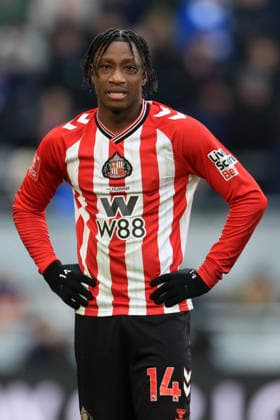 10th January 2026; Hill Dickinson Stadium, Liverpool, England; FA Cup Football, Everton versus Sunderland; Romaine Mundle of Sunderland  DavidxBlunsden Content restricted for UK based newspaper