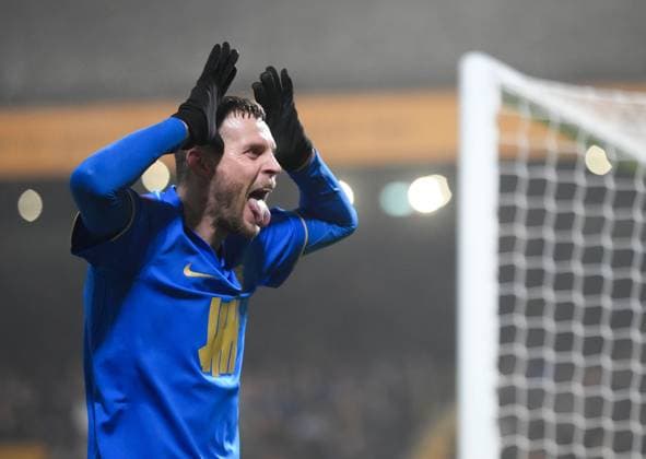 Marvin Ducksch of Birmingham City celebrates scoring the third goal Cambridge United v Birmingham City, Emirates FA Cup, Third Round, Football, Cledara Abbey Stadium, Cambridge, UK - 10 Jan 2026Cambridge Cledara Abbey Stadium United Kingdom EDITORIAL USE ONLY No use with unauthorised audio, video, data, fixture lists, club league logos or live services. Online in-match use limited to 120 images, no video emulation. No use in betting, games or single club league player publications.  Copyright: xJedxLeicester Shutterstockx 16246307ac