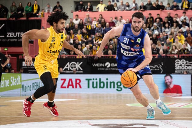 Phoenix Hagen Artland Dragons, Men, 2 Bundesliga, Barmer 2 Basketball Bundesliga, pro A, 17 Matchday, Season 2025 2026, 10 01 2026 Tim Uhlemann Phoenix Hagen, 21 vs Patrick Emilien Tigers Tuebingen, 15