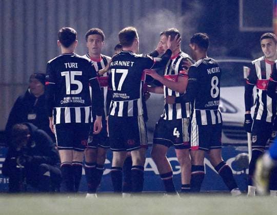 Kieran Green of Grimsby Town celebrates after scoring the team s third goal Grimsby Town v Weston Super Mare, Emirates FA Cup, Third Round, Football, Blundell Park, Grimsby, UK - 10 Jan 2026Grimsby Blundell Park United Kingdom EDITORIAL USE ONLY No use with unauthorised audio, video, data, fixture lists, club league logos or live services. Online in-match use limited to 120 images, no video emulation. No use in betting, games or single club league player publications. Copyright: xAnnaxGowthorpe Shutterstockx 16246310ao