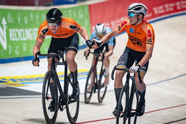 RANFFT Max, HENNIG Dominic Sixdays Bremen 2026 Team 4 RANFFT Max GER HENNIG Dominic GER Landscape horizontal Landscape Event Event Sixdays Bremen 2026 Category Category Cycling Track Cycling Sixdays U19 Men Juniors Location Location Europe Germany Bremen ÖVB Arena Discipline Andy Kappes Cup Madison Distance m Date Date 10 01 2026 Saturday Day 2